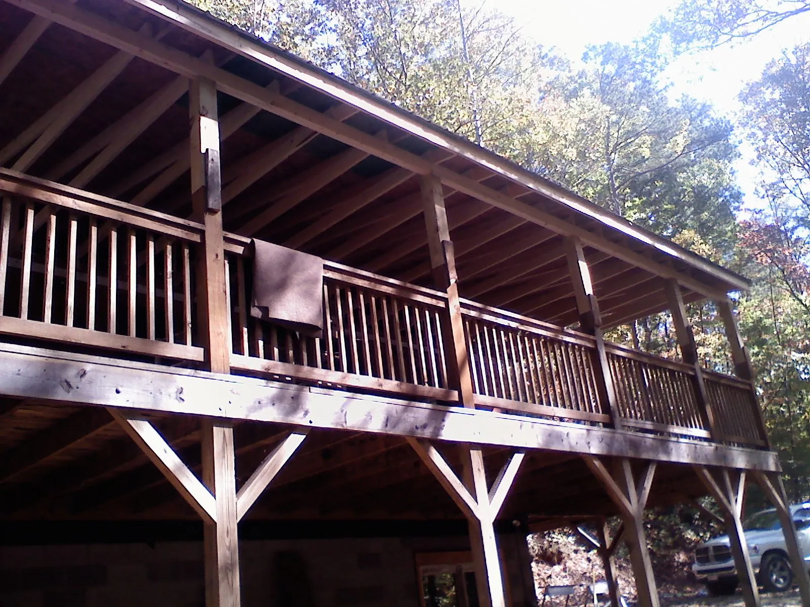 Timber framing under a new elevated porch and deck — Roof Leak Repair in Sagaponack by Roofing Brothers